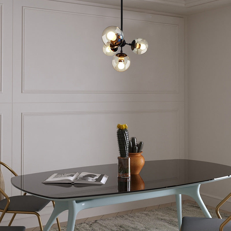 Modern Bubble Cluster Chandelier – Metal & Glass Chandelier for Living Room - Flindria