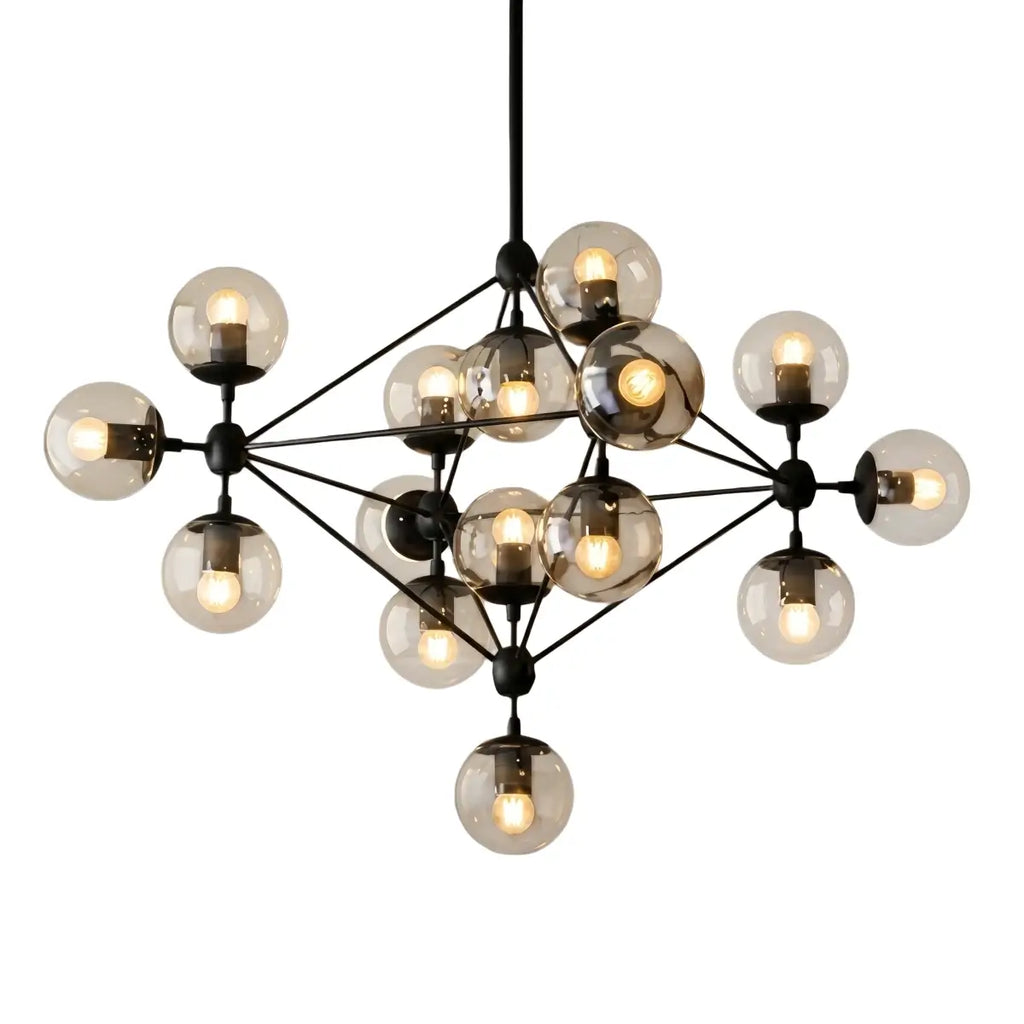 Modern Bubble Cluster Chandelier – Metal & Glass Chandelier for Living Room - Flindria