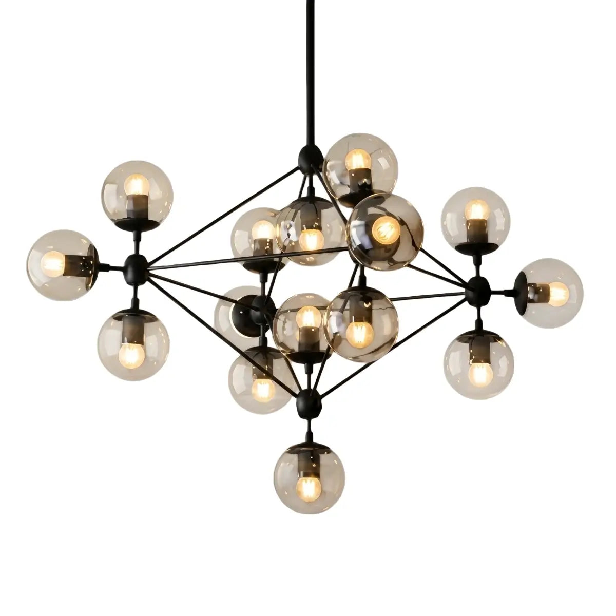 Modern Bubble Cluster Chandelier – Metal & Glass Chandelier for Living Room - Flindria