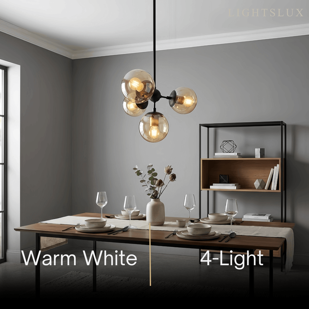 Modern Bubble Cluster Chandelier – Metal & Glass Chandelier for Living Room - Flindria