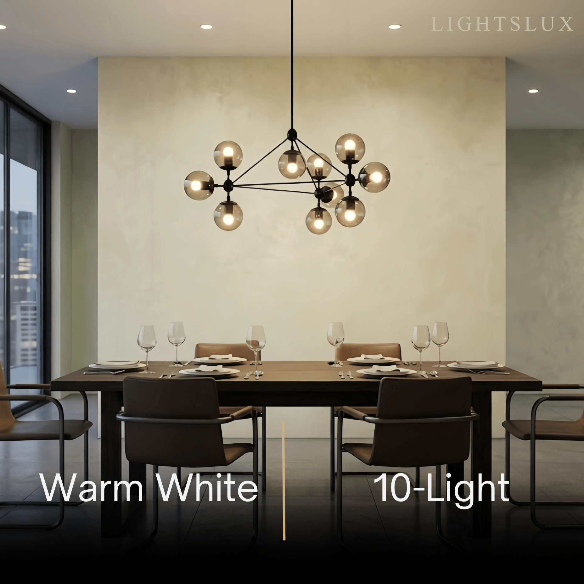 Modern Bubble Cluster Chandelier – Metal & Glass Chandelier for Living Room - Flindria
