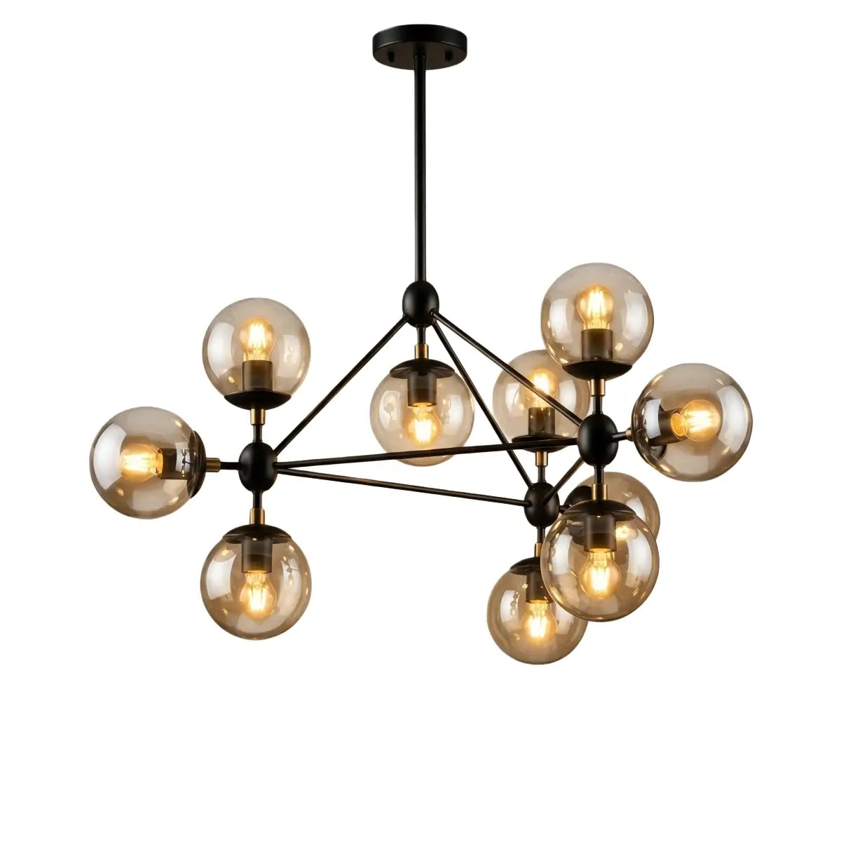 Modern Bubble Cluster Chandelier – Metal & Glass Chandelier for Living Room - Flindria