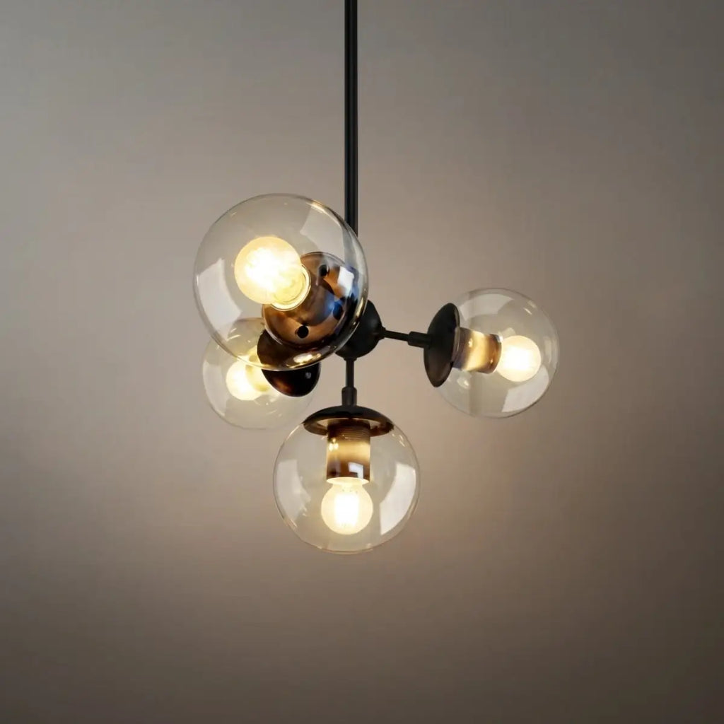 Modern Bubble Cluster Chandelier – Metal & Glass Chandelier for Living Room - Flindria