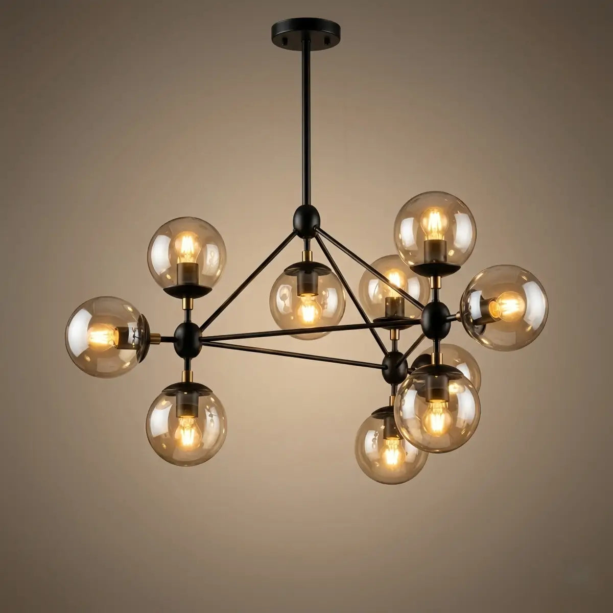 Modern Bubble Cluster Chandelier – Metal & Glass Chandelier for Living Room - Flindria