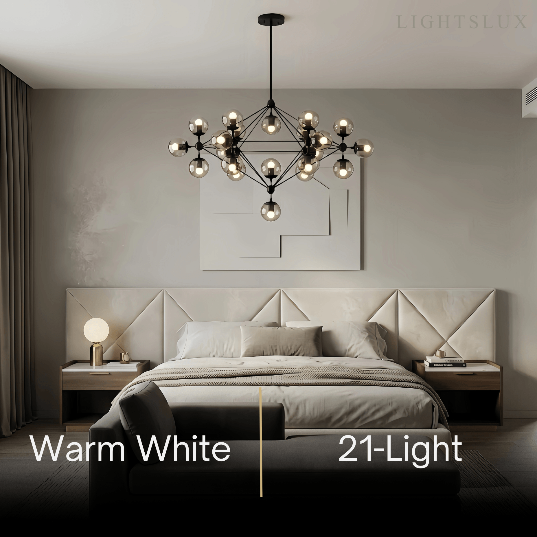 Modern Bubble Cluster Chandelier – Metal & Glass Chandelier for Living Room - Flindria