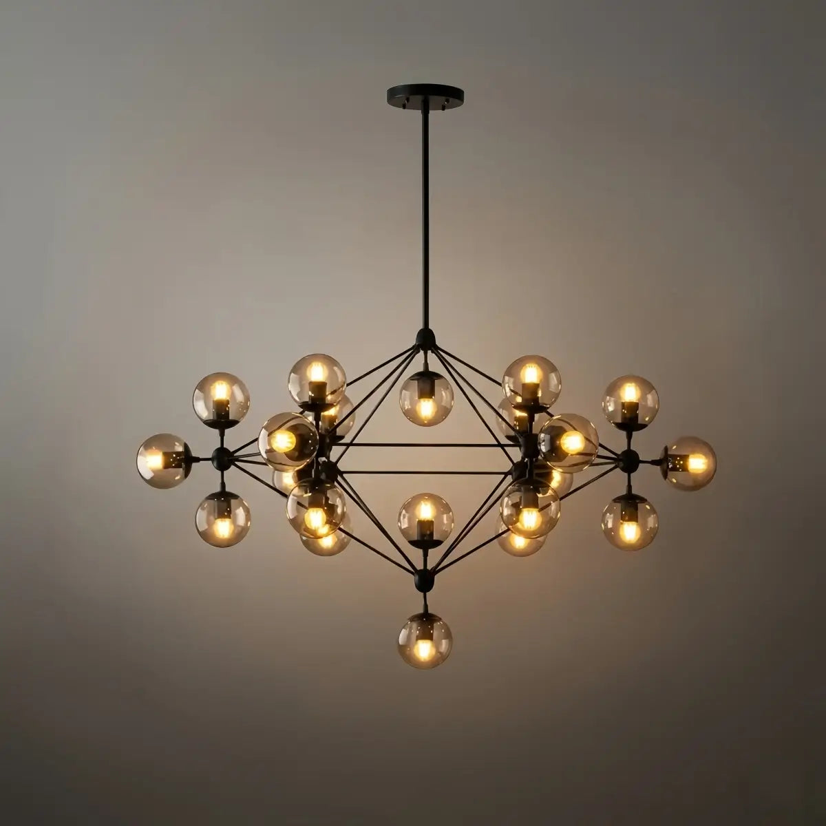 Modern Bubble Cluster Chandelier – Metal & Glass Chandelier for Living Room - Flindria