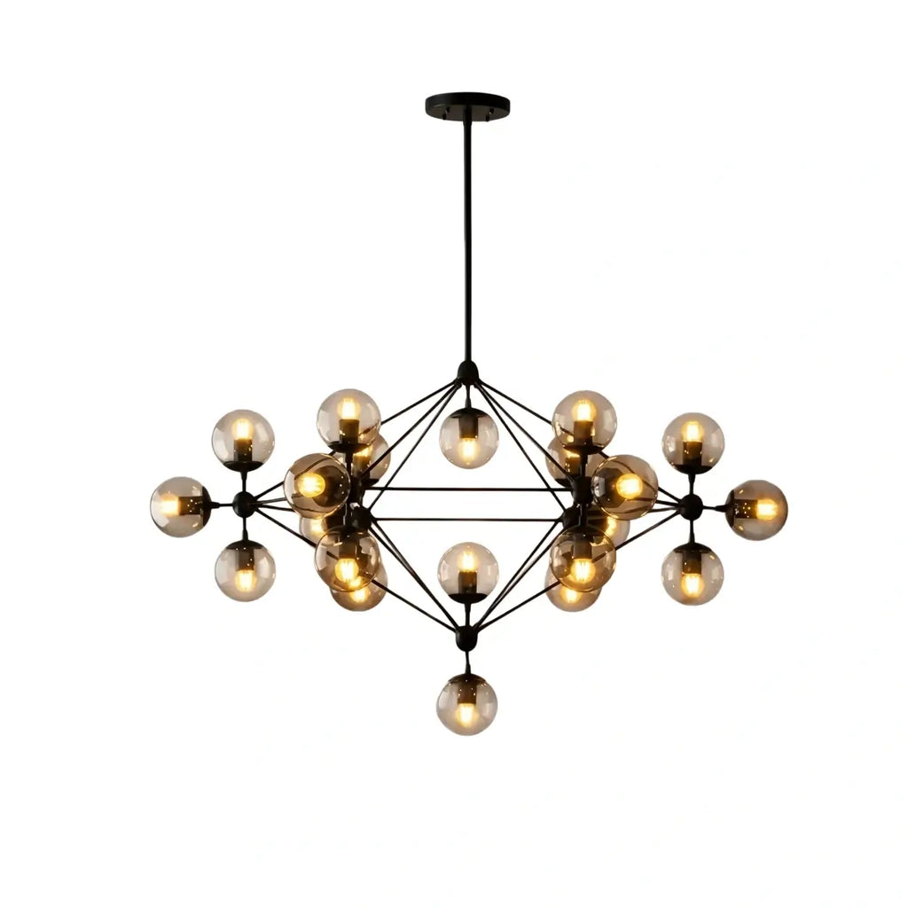 Modern Bubble Cluster Chandelier – Metal & Glass Chandelier for Living Room - Flindria