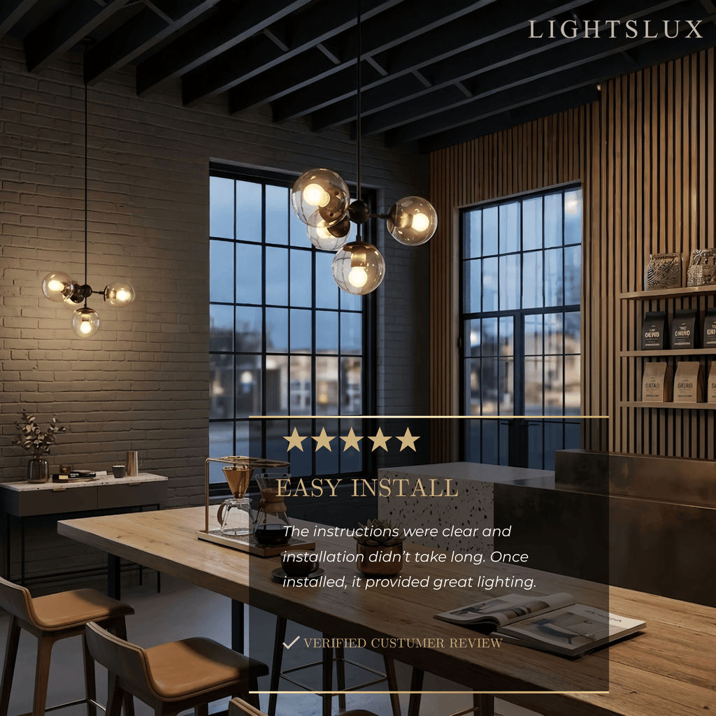 Modern Bubble Cluster Chandelier – Metal & Glass Chandelier for Living Room - Flindria