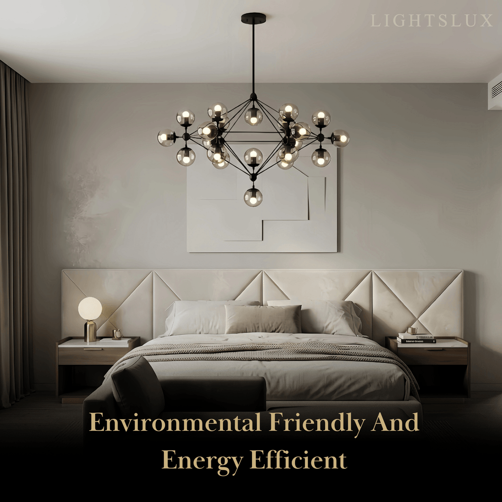 Modern Bubble Cluster Chandelier – Metal & Glass Chandelier for Living Room - Flindria