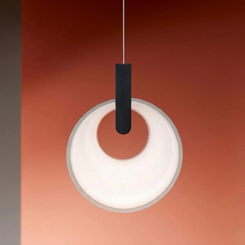 Modern Designer White Pendant Light – Cylindrical Metal & Acrylic Fixture for Dining Room - Flindria