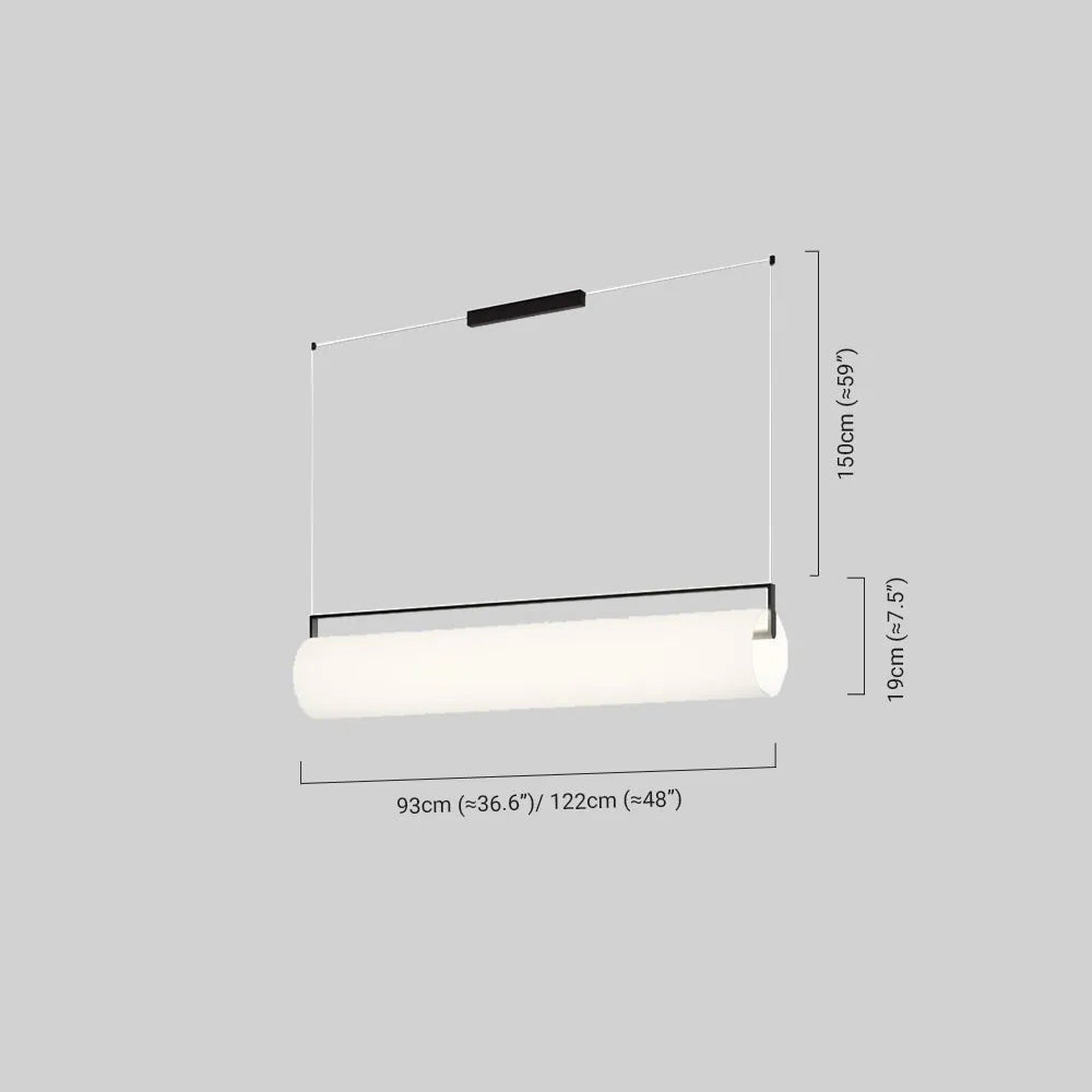 Modern Designer White Pendant Light – Cylindrical Metal & Acrylic Fixture for Dining Room - Flindria