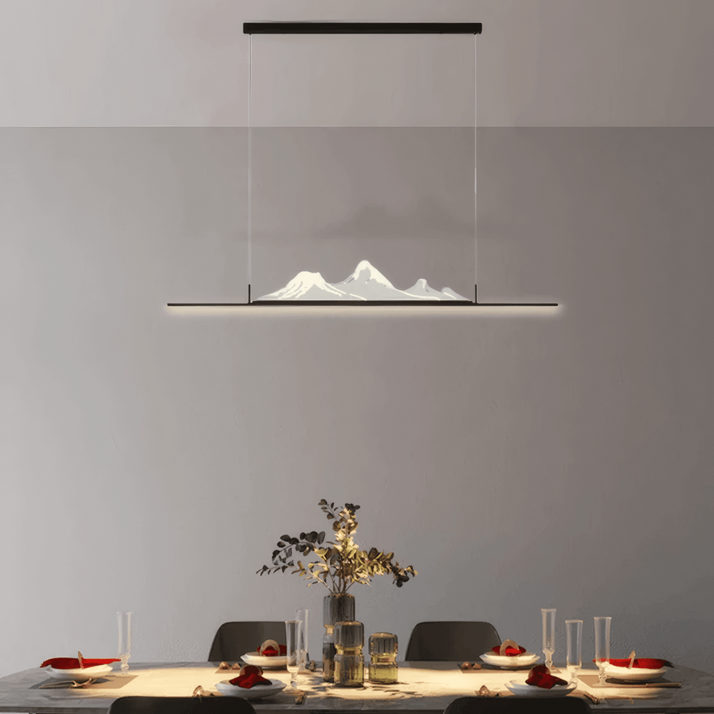 Modern Linear Pendant Light - Gold/Black Metal for Living Room - Flindria