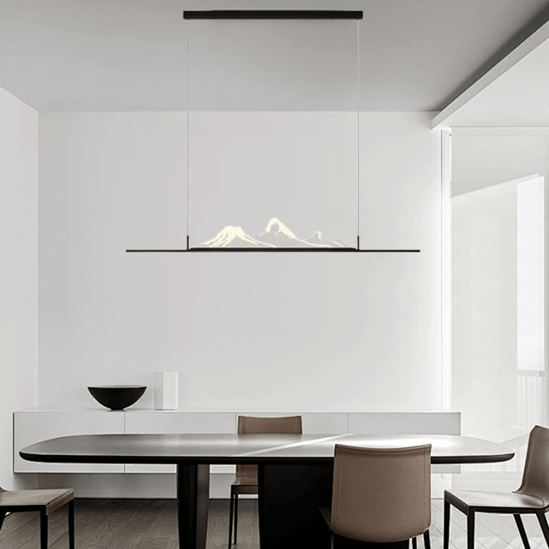 Modern Linear Pendant Light - Gold/Black Metal for Living Room - Flindria