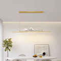 Modern Linear Pendant Light - Gold/Black Metal for Living Room - Flindria