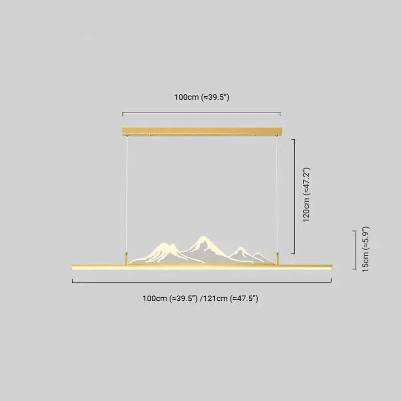 Modern Linear Pendant Light - Gold/Black Metal for Living Room - Flindria