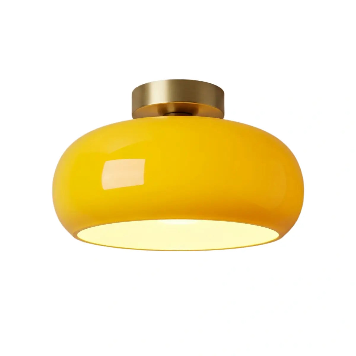 Modern Flush Mount Ceiling Light — Orange/White Glass & Metal Dining Room - Flindria