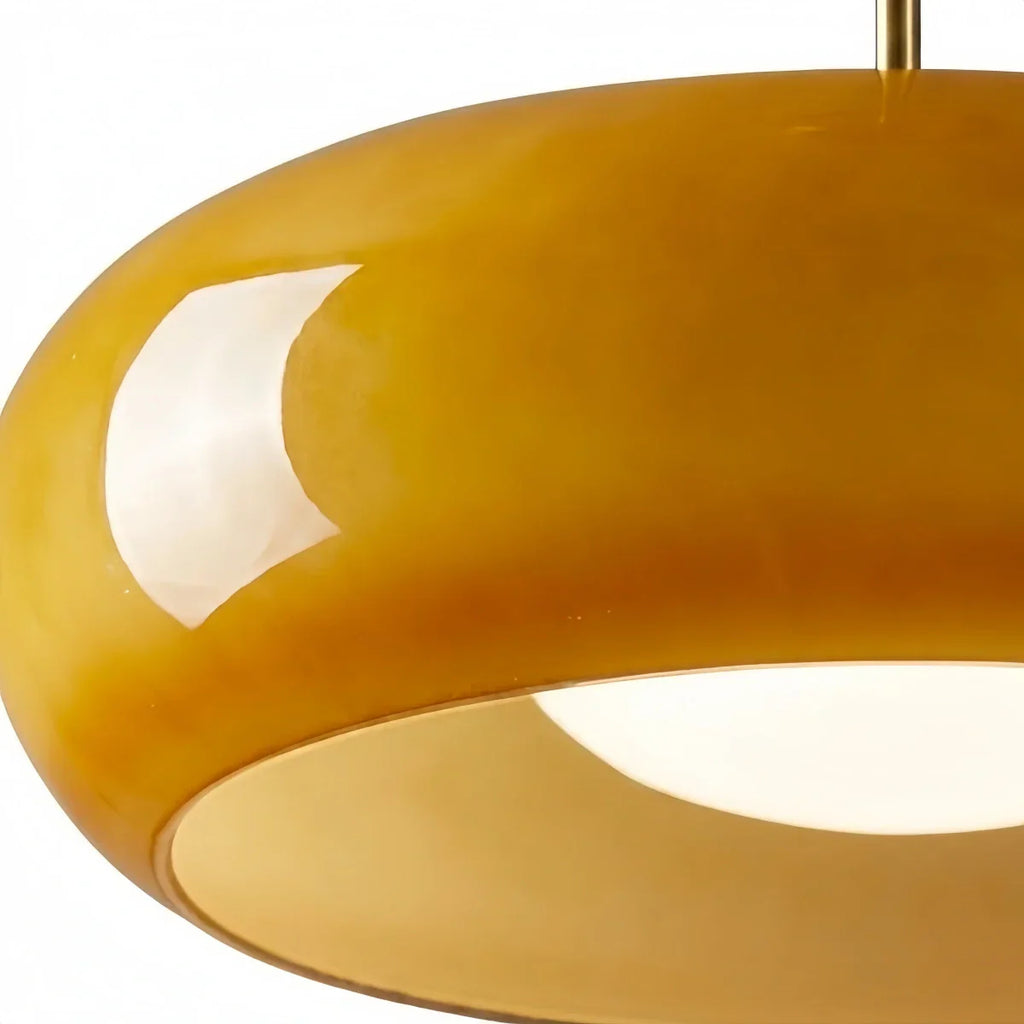Modern Flush Mount Ceiling Light — Orange/White Glass & Metal Dining Room - Flindria