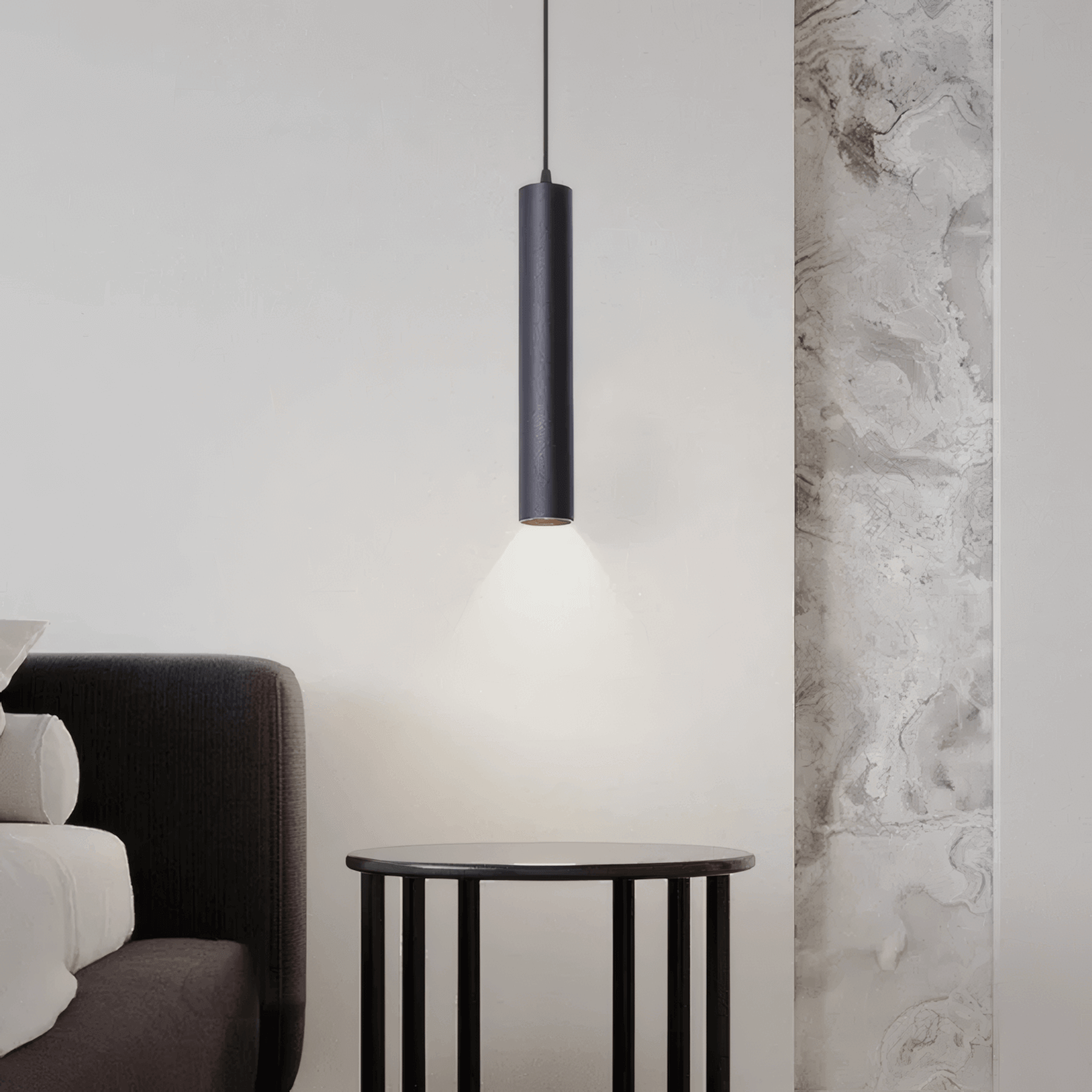 Modern LED Pendant Light - Black Metal for Living Room - Flindria
