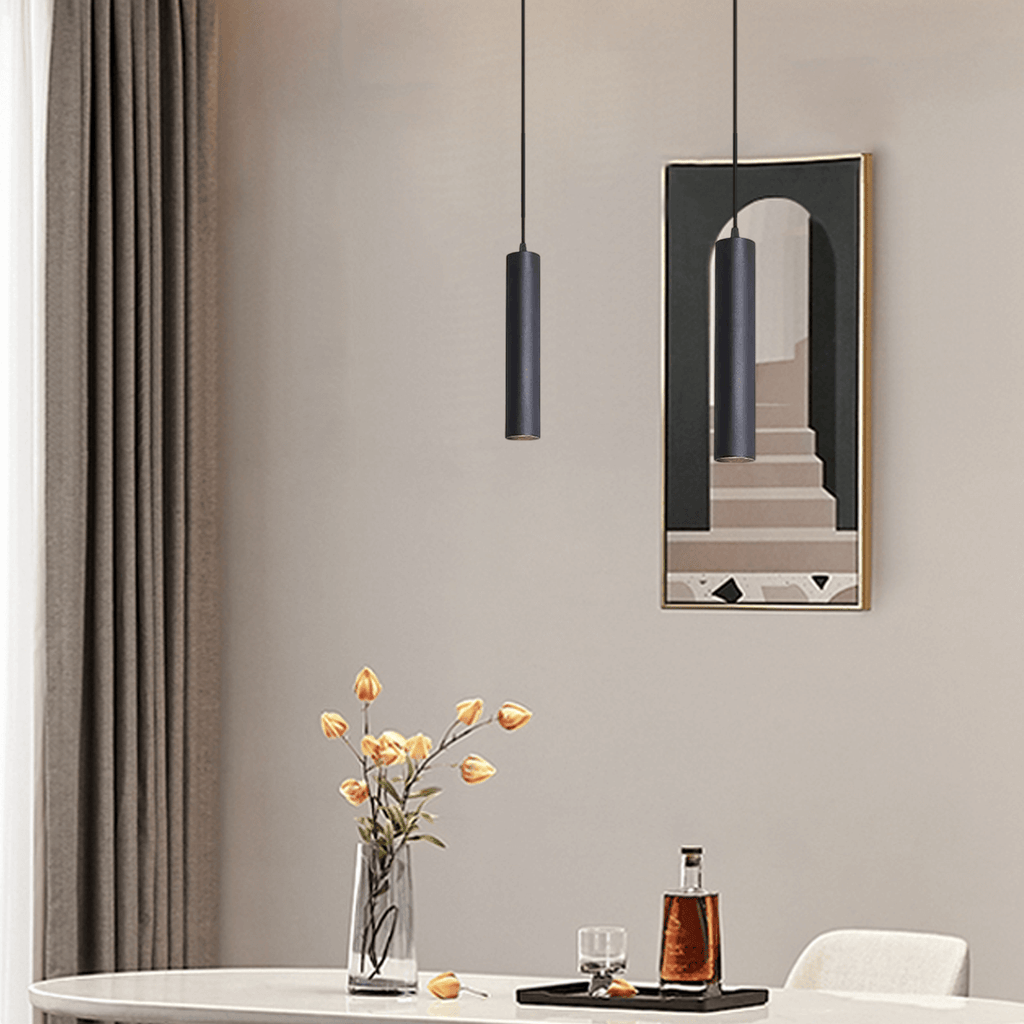 Modern LED Pendant Light - Black Metal for Living Room - Flindria