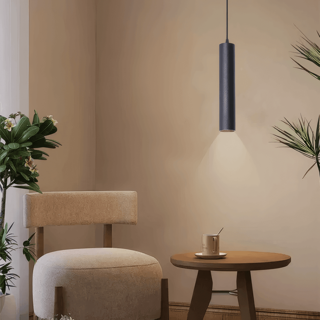 Modern LED Pendant Light - Black Metal for Living Room - Flindria