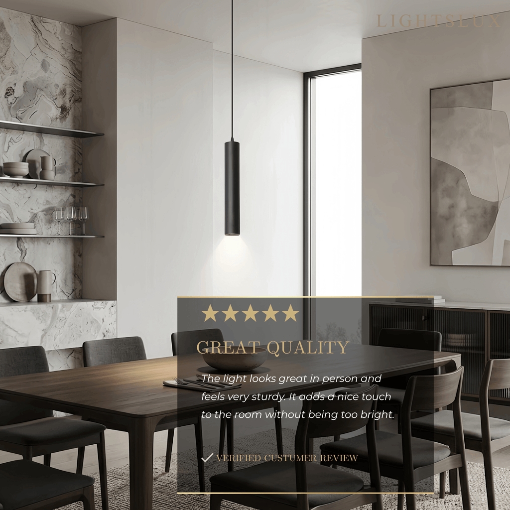 Modern LED Pendant Light - Black Metal for Living Room - Flindria