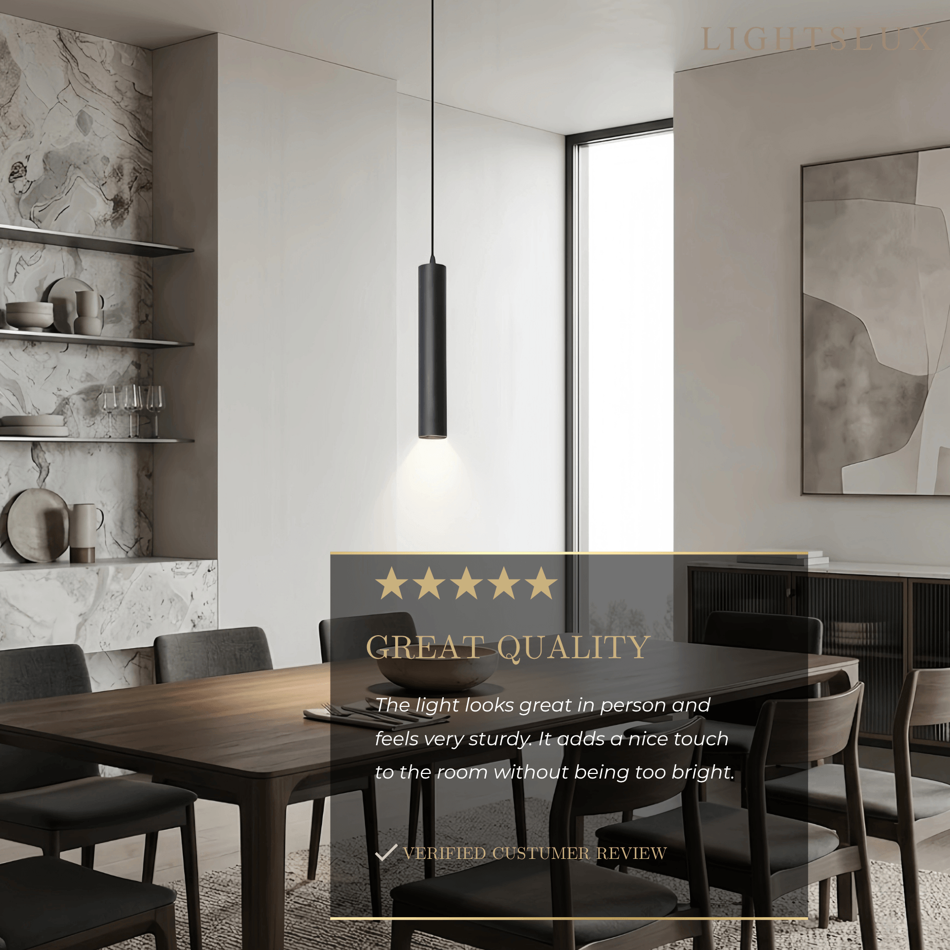 Modern LED Pendant Light - Black Metal for Living Room - Flindria