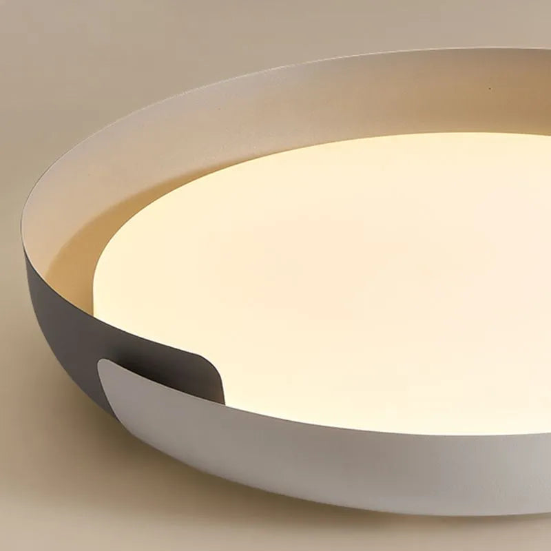 Modern Round Flush Mount Ceiling Light – Metal & Acrylic LED Fixture for Bedroom - Flindria