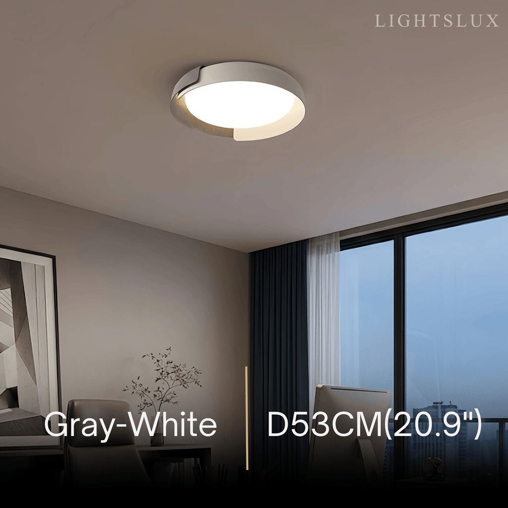 Modern Round Flush Mount Ceiling Light – Metal & Acrylic LED Fixture for Bedroom - Flindria