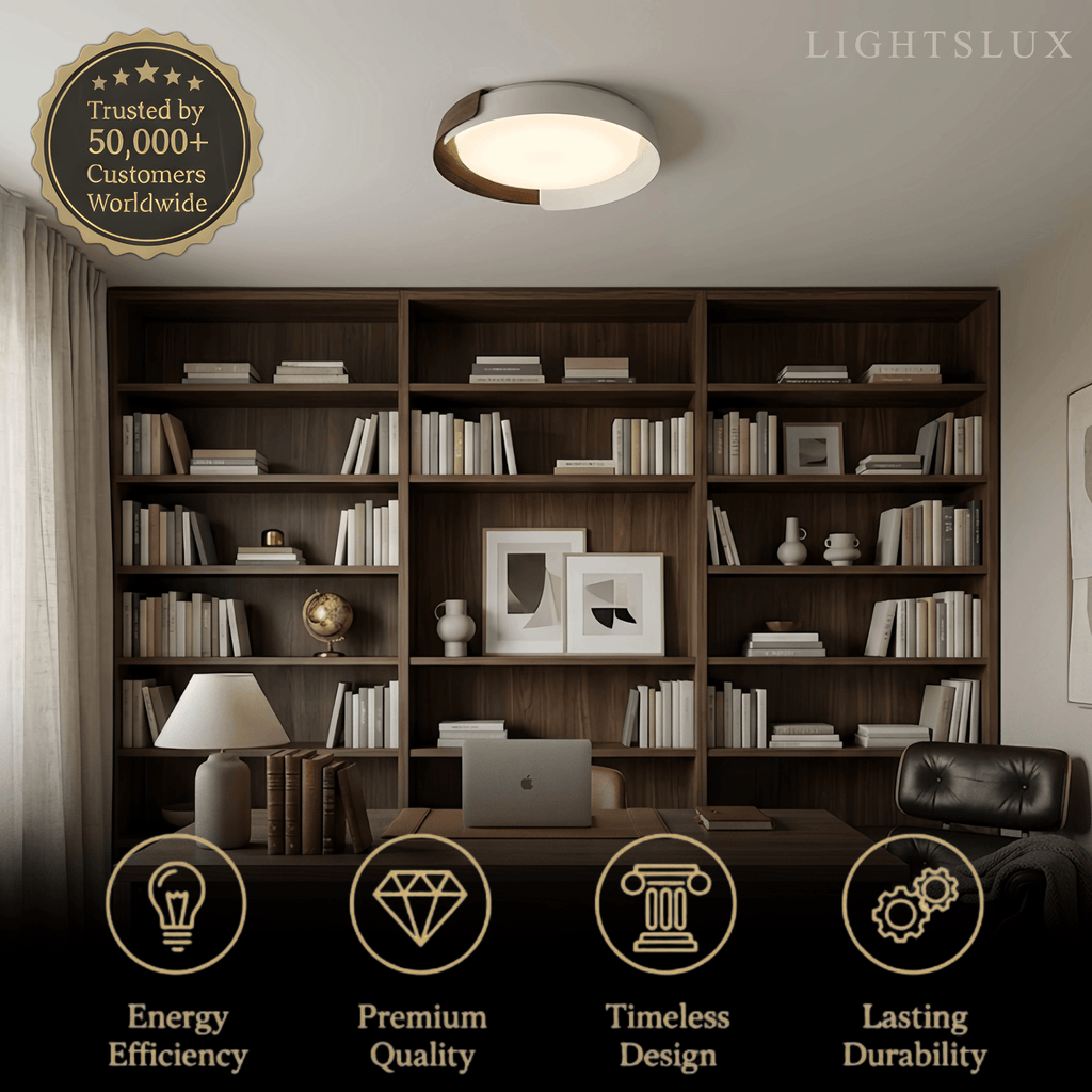 Modern Round Flush Mount Ceiling Light – Metal & Acrylic LED Fixture for Bedroom - Flindria
