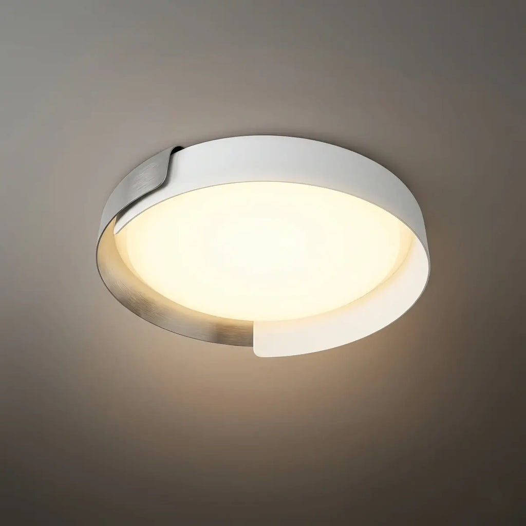 Modern Round Flush Mount Ceiling Light – Metal & Acrylic LED Fixture for Bedroom - Flindria