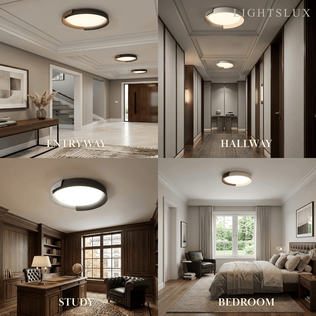 Modern Round Flush Mount Ceiling Light – Metal & Acrylic LED Fixture for Bedroom - Flindria
