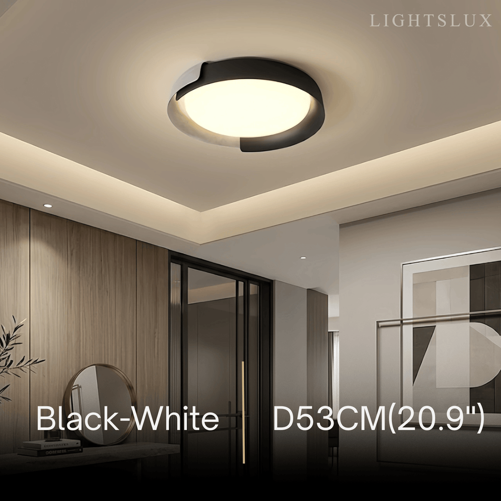 Modern Round Flush Mount Ceiling Light – Metal & Acrylic LED Fixture for Bedroom - Flindria