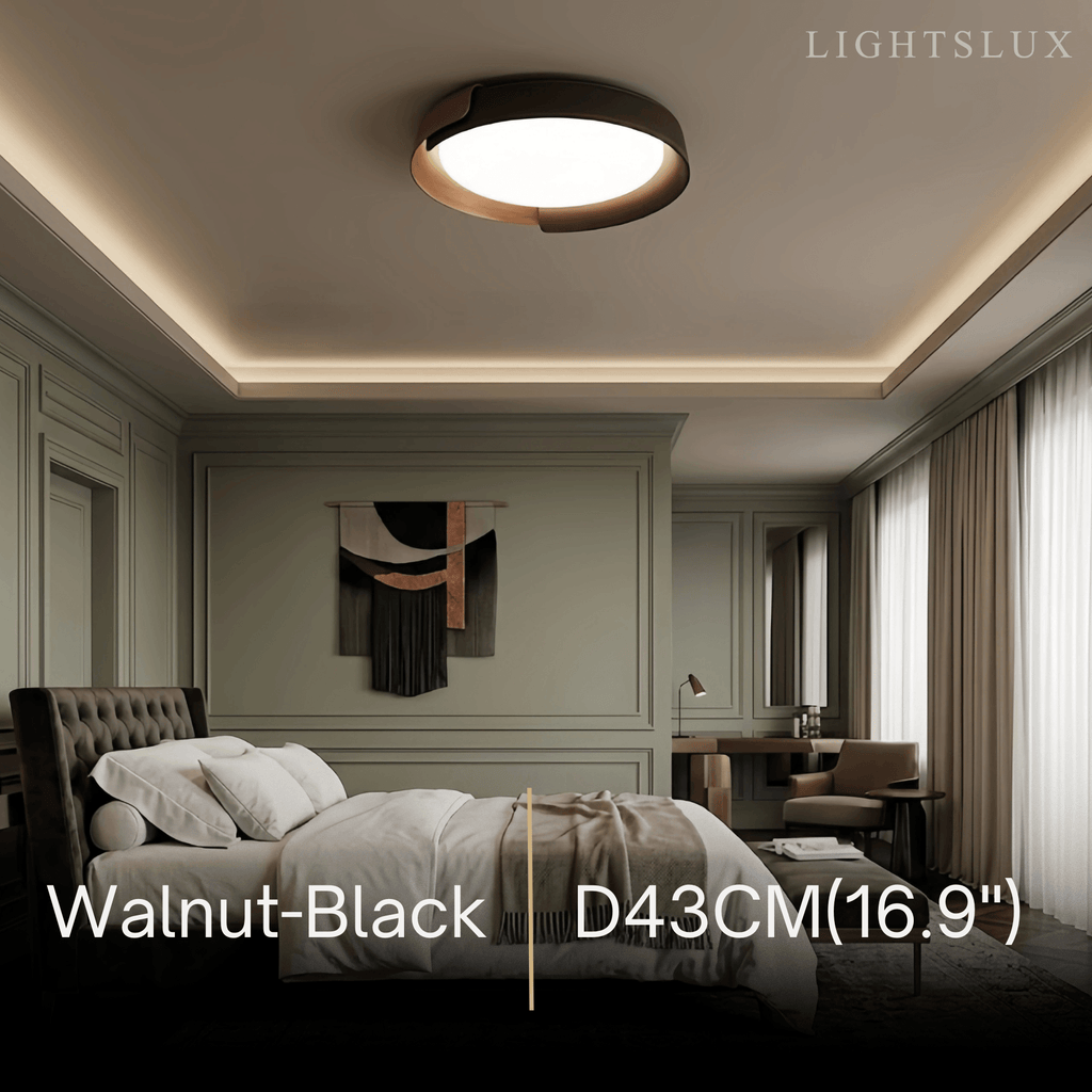 Modern Round Flush Mount Ceiling Light – Metal & Acrylic LED Fixture for Bedroom - Flindria