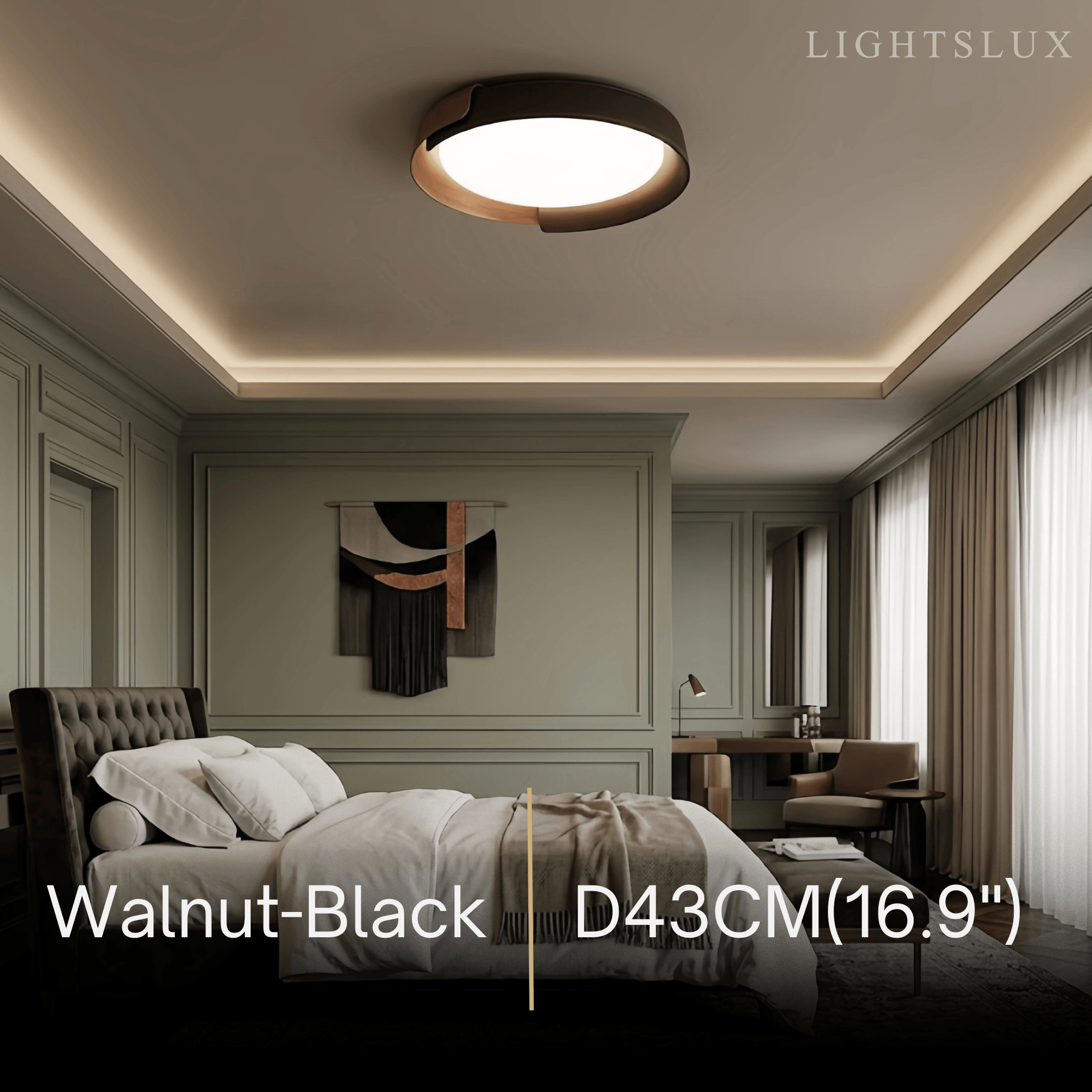 Modern Round Flush Mount Ceiling Light – Metal & Acrylic LED Fixture for Bedroom - Flindria