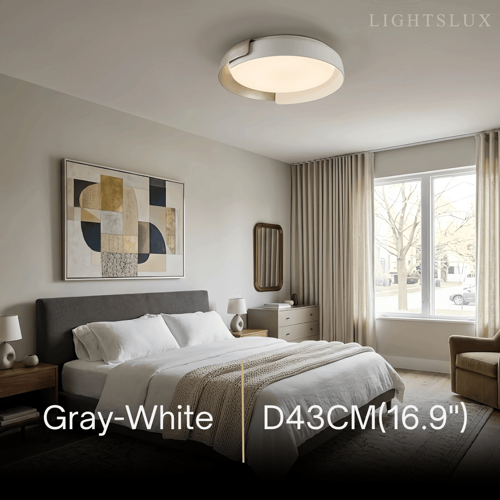 Modern Round Flush Mount Ceiling Light – Metal & Acrylic LED Fixture for Bedroom - Flindria