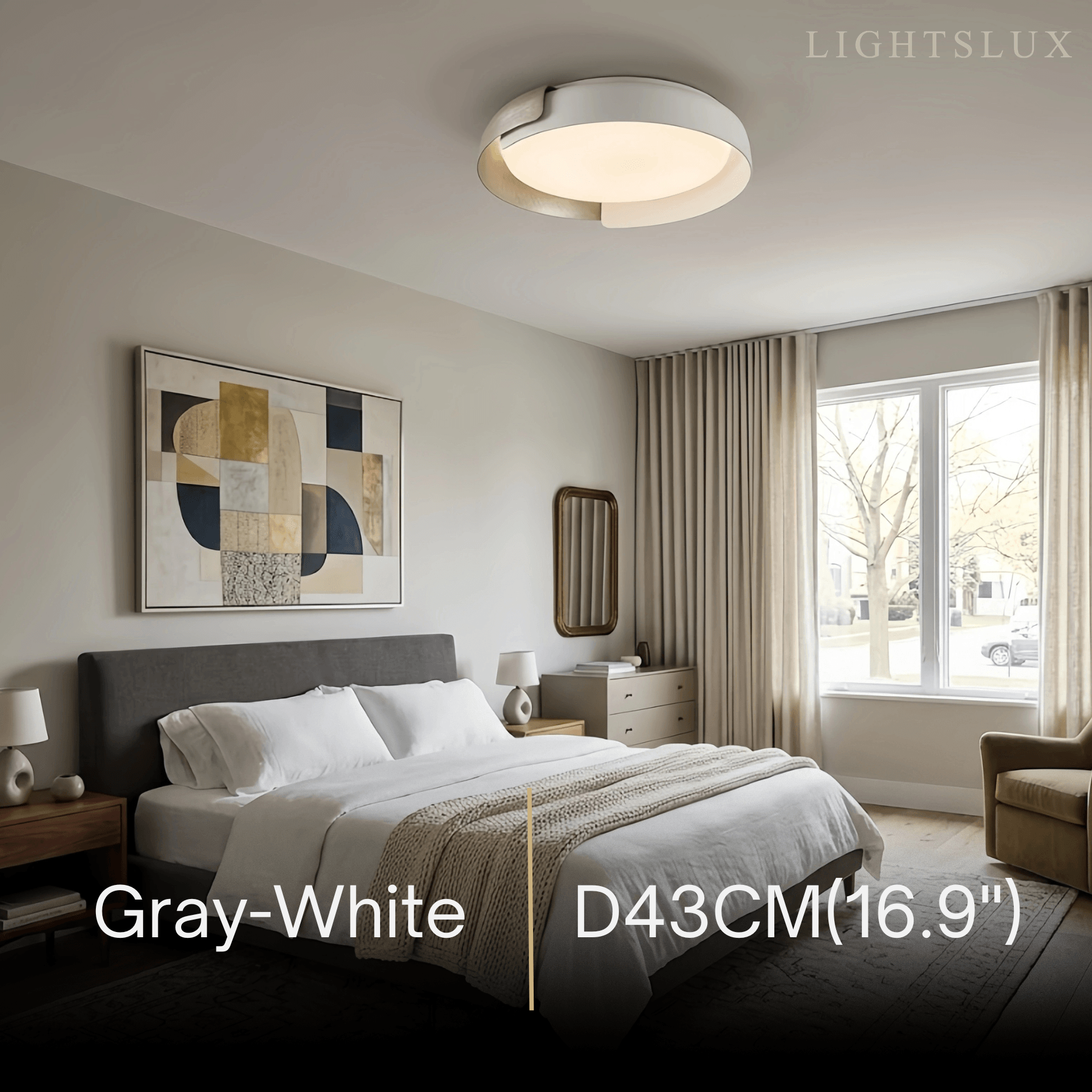 Modern Round Flush Mount Ceiling Light – Metal & Acrylic LED Fixture for Bedroom - Flindria