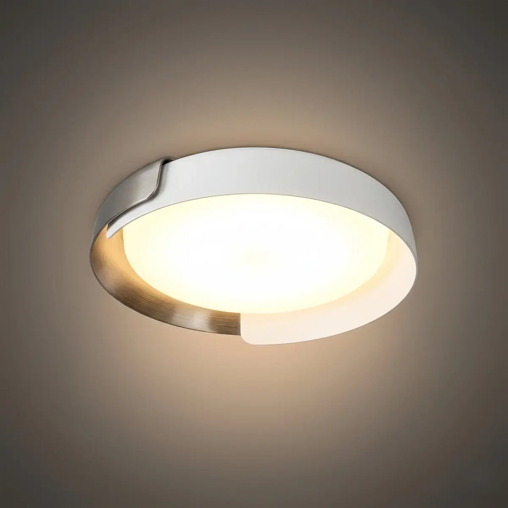 Modern Round Flush Mount Ceiling Light – Metal & Acrylic LED Fixture for Bedroom - Flindria