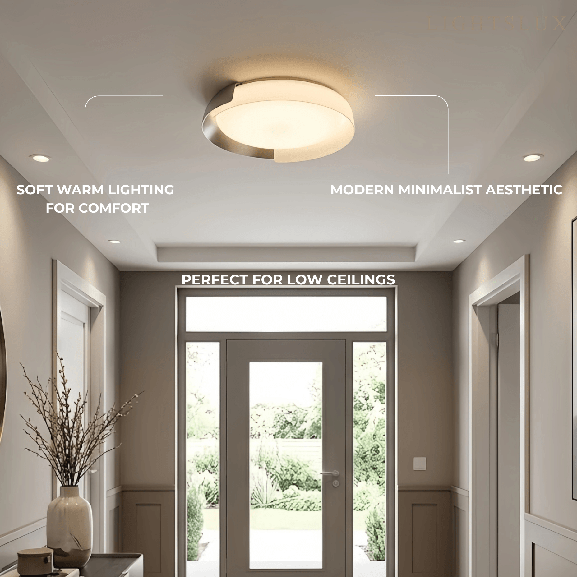 Modern Round Flush Mount Ceiling Light – Metal & Acrylic LED Fixture for Bedroom - Flindria