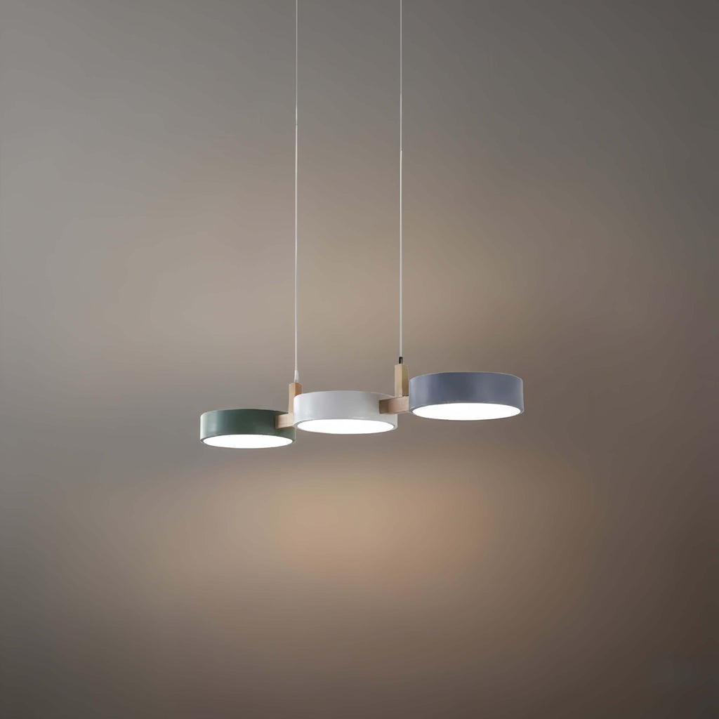Nordic 3-Disc Pendant Light – Metal & Wood Lamp for Living Room - Flindria