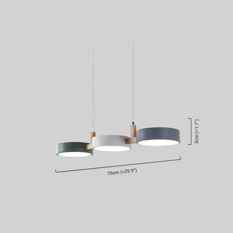 Nordic 3-Disc Pendant Light – Metal & Wood Lamp for Living Room - Flindria