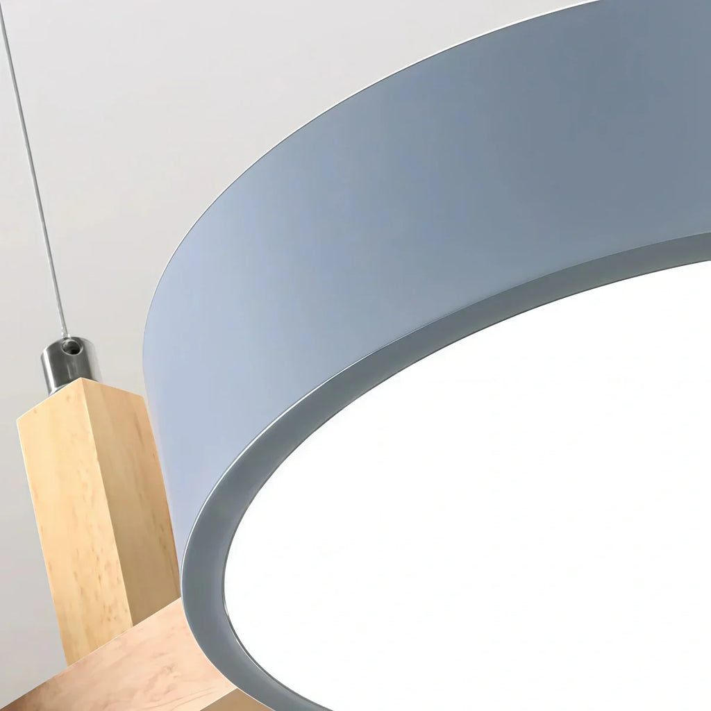 Nordic 3-Disc Pendant Light – Metal & Wood Lamp for Living Room - Flindria