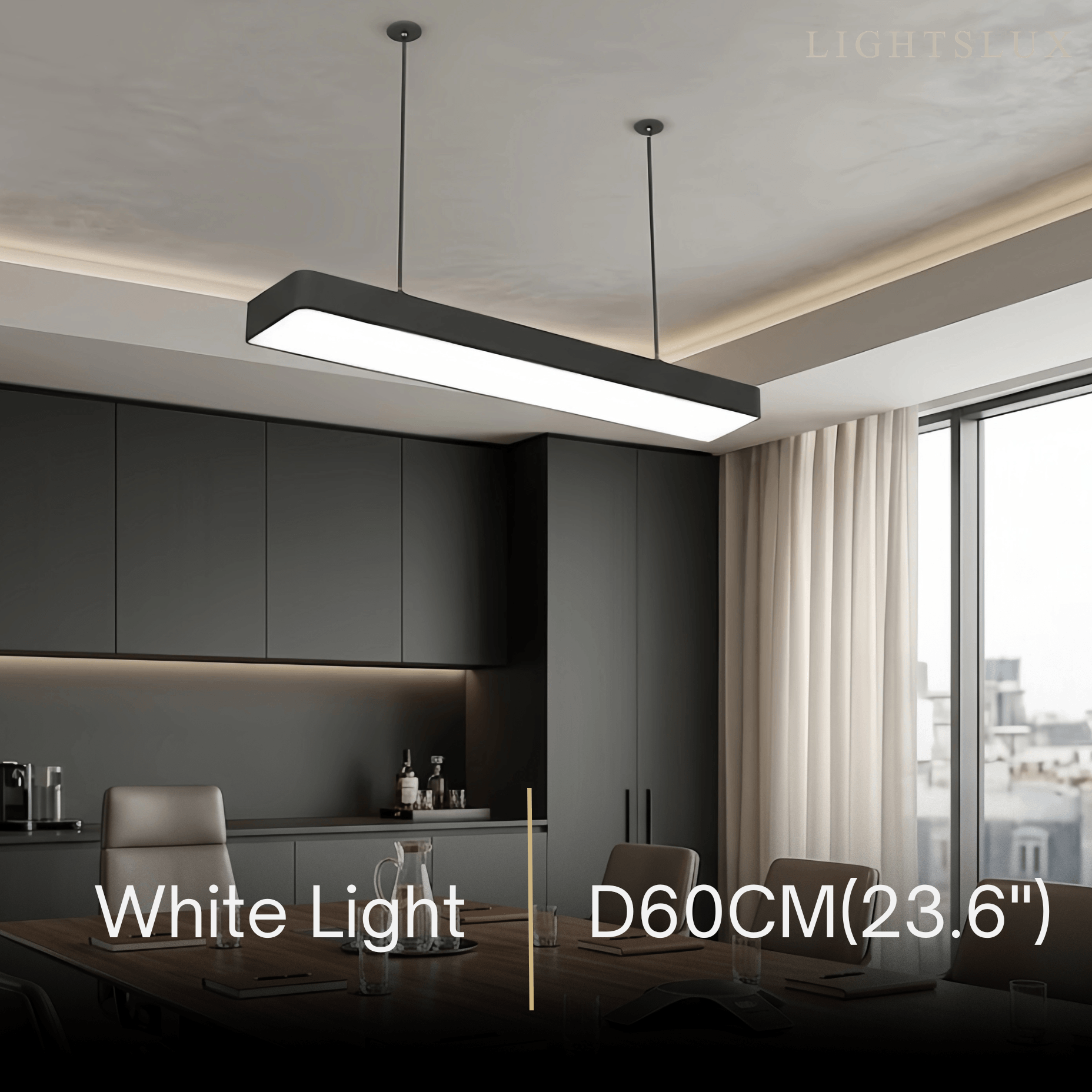 Minimalist Black Pendant Light – Rectangular Acrylic Lamp for Study/Dining Room - Flindria