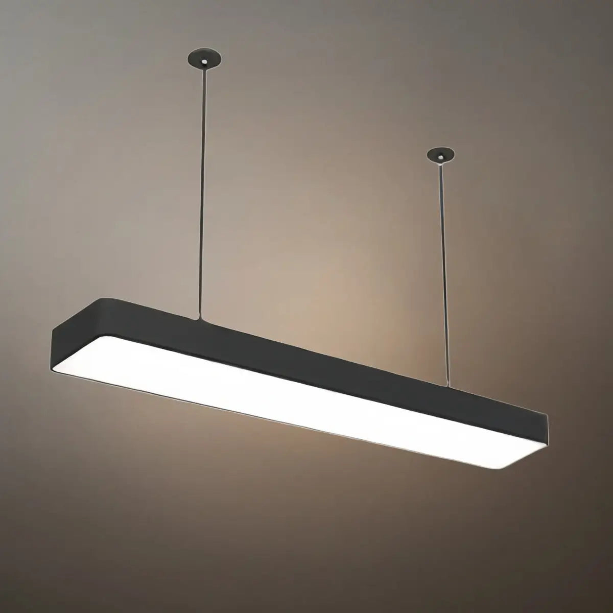 Minimalist Black Pendant Light – Rectangular Acrylic Lamp for Study/Dining Room - Flindria