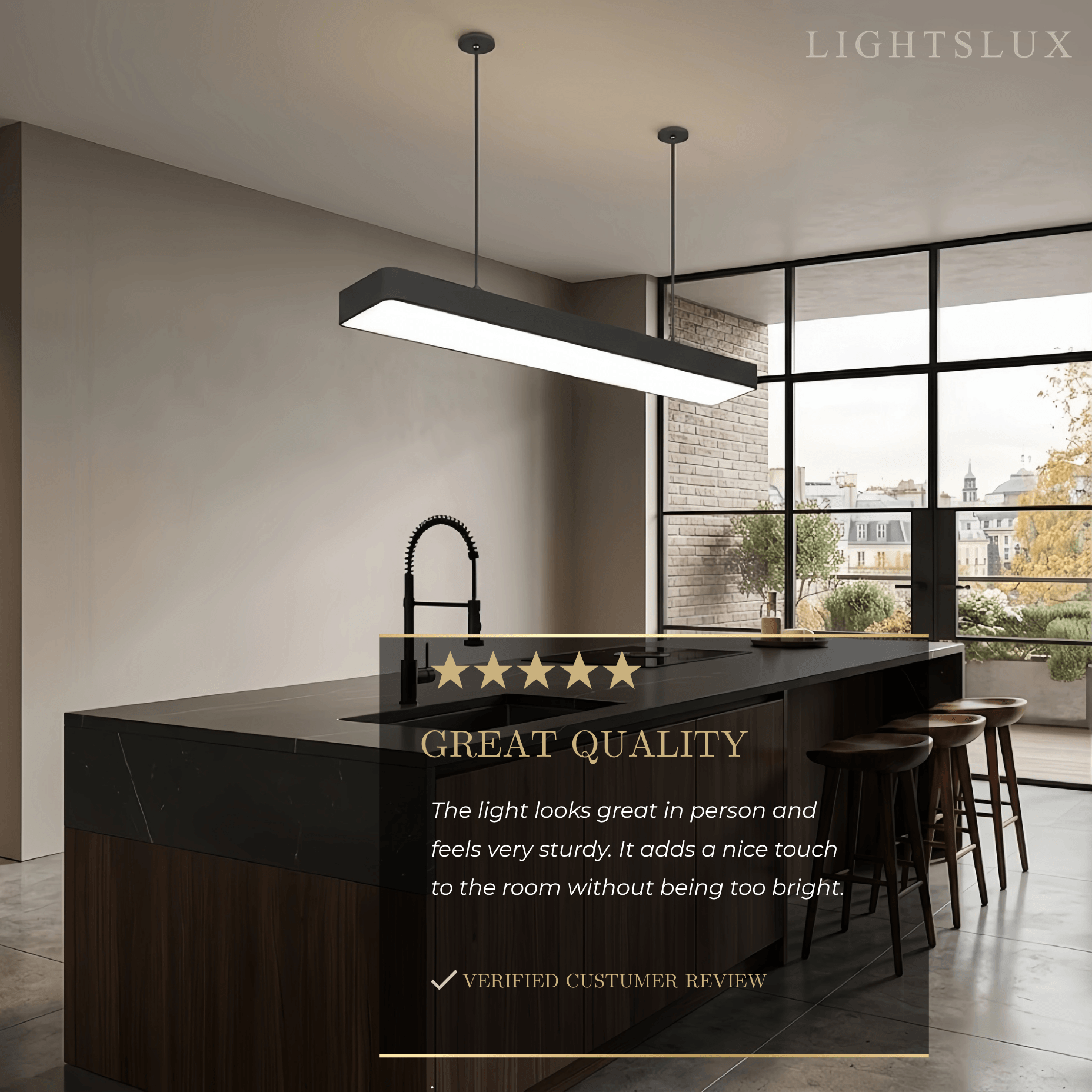 Minimalist Black Pendant Light – Rectangular Acrylic Lamp for Study/Dining Room - Flindria