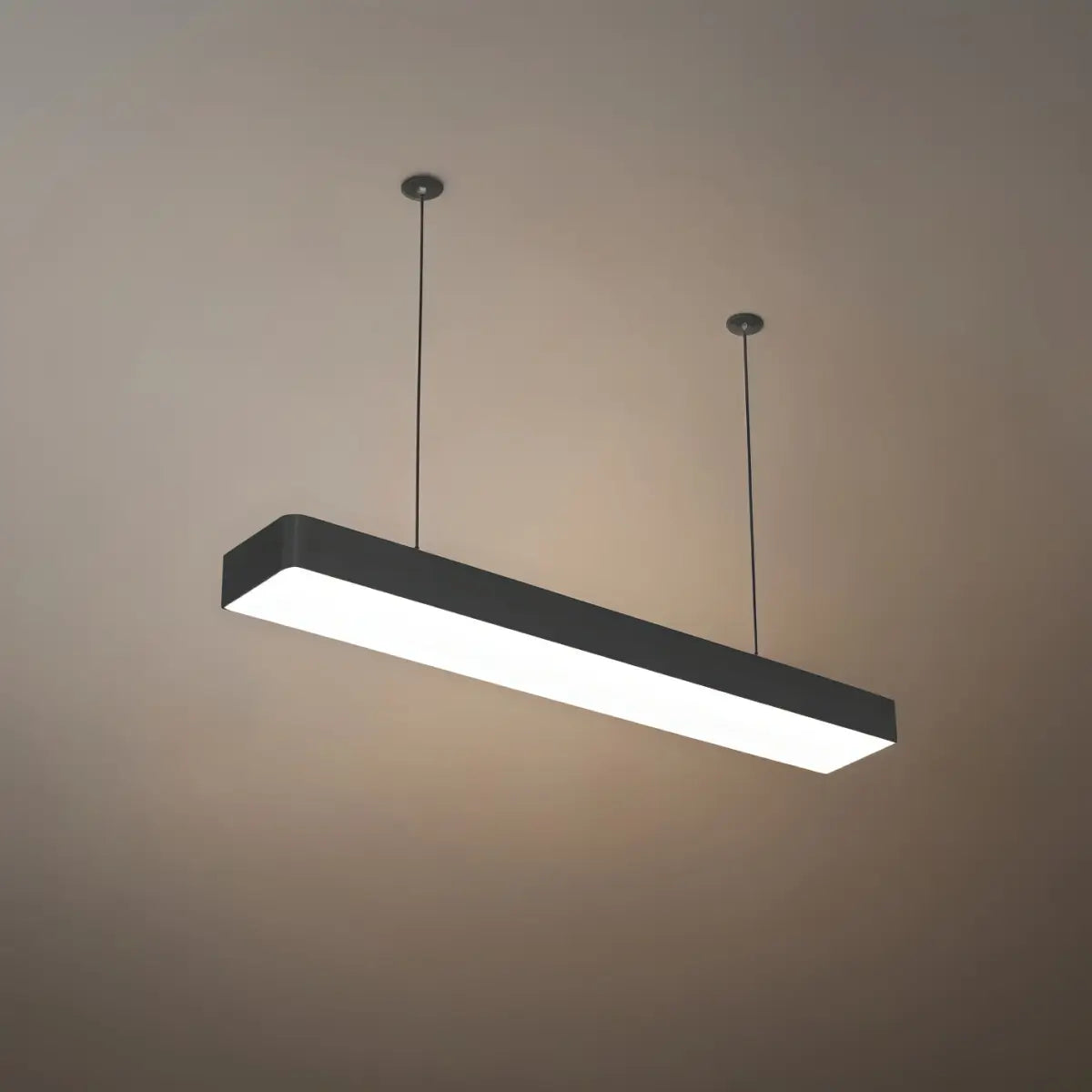 Minimalist Black Pendant Light – Rectangular Acrylic Lamp for Study/Dining Room - Flindria