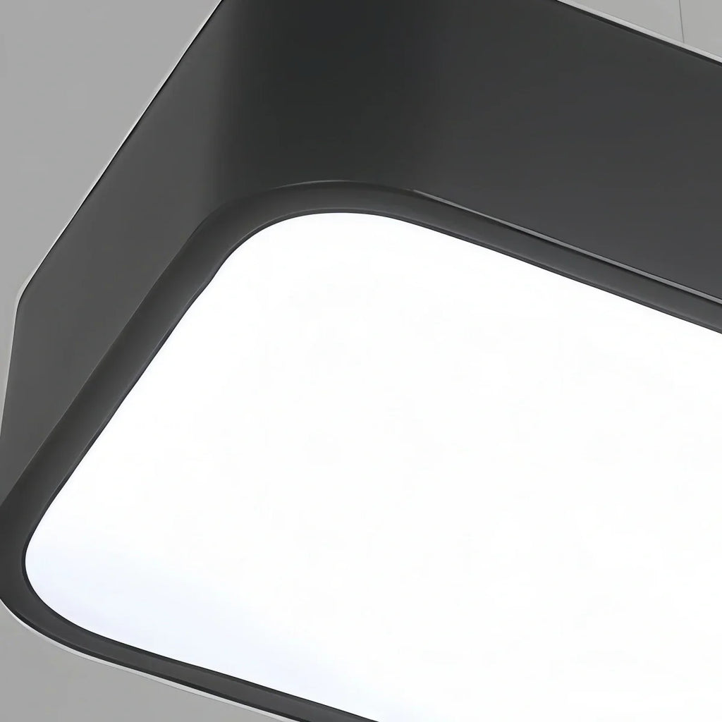 Minimalist Black Pendant Light – Rectangular Acrylic Lamp for Study/Dining Room - Flindria