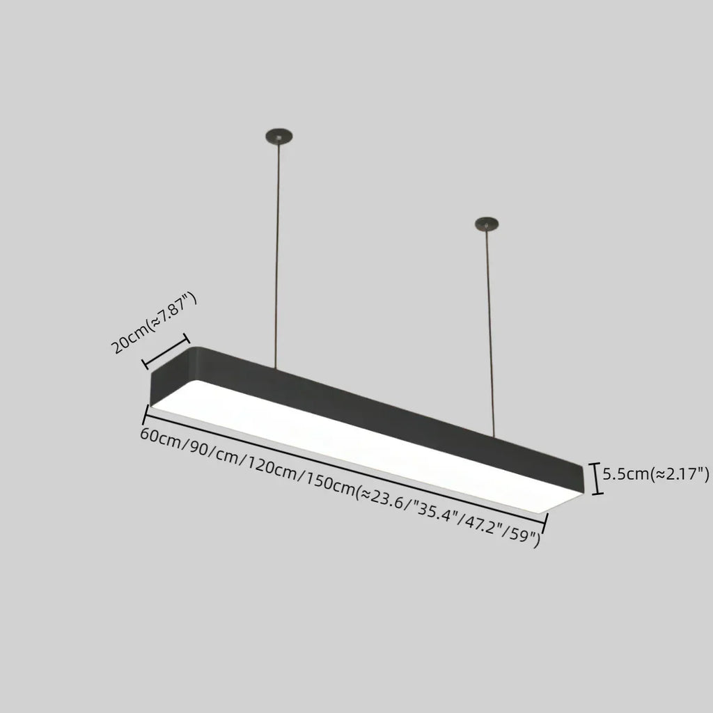 Minimalist Black Pendant Light – Rectangular Acrylic Lamp for Study/Dining Room - Flindria