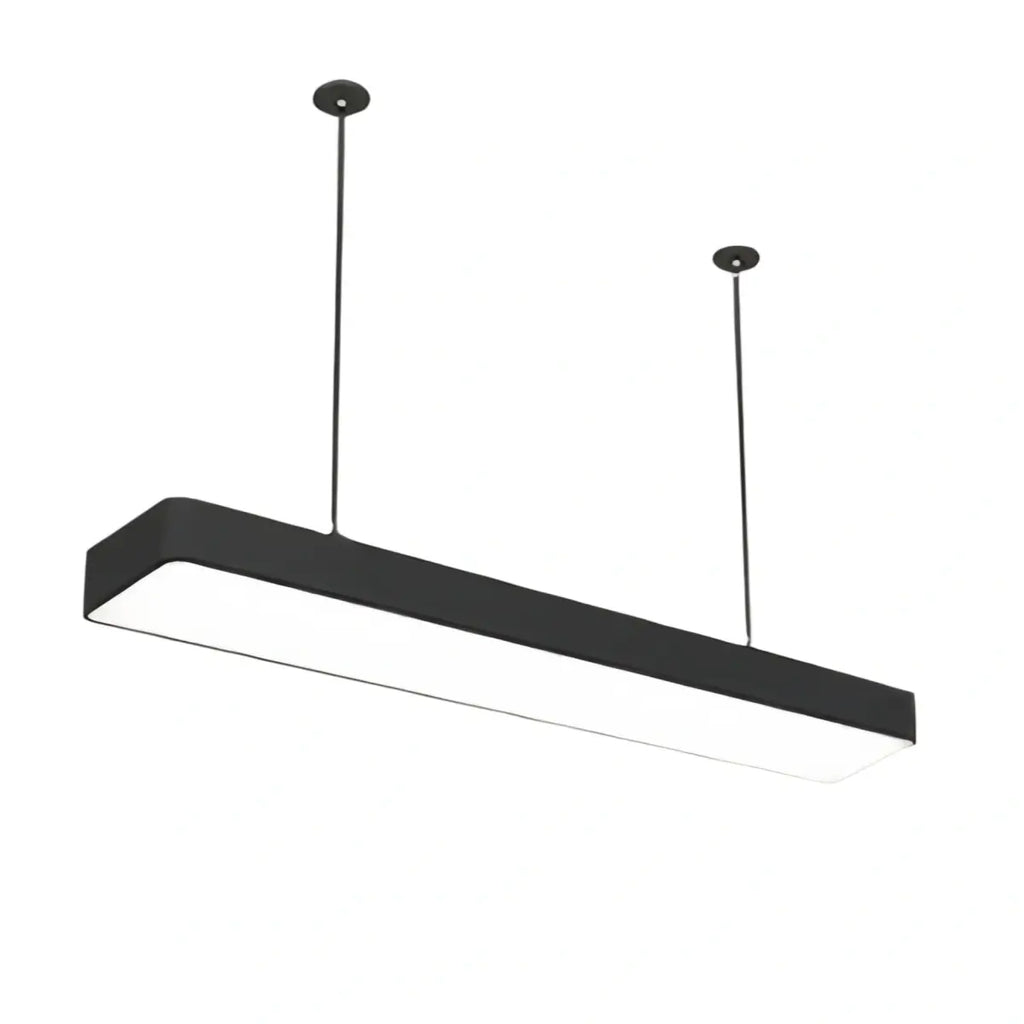 Minimalist Black Pendant Light – Rectangular Acrylic Lamp for Study/Dining Room - Flindria