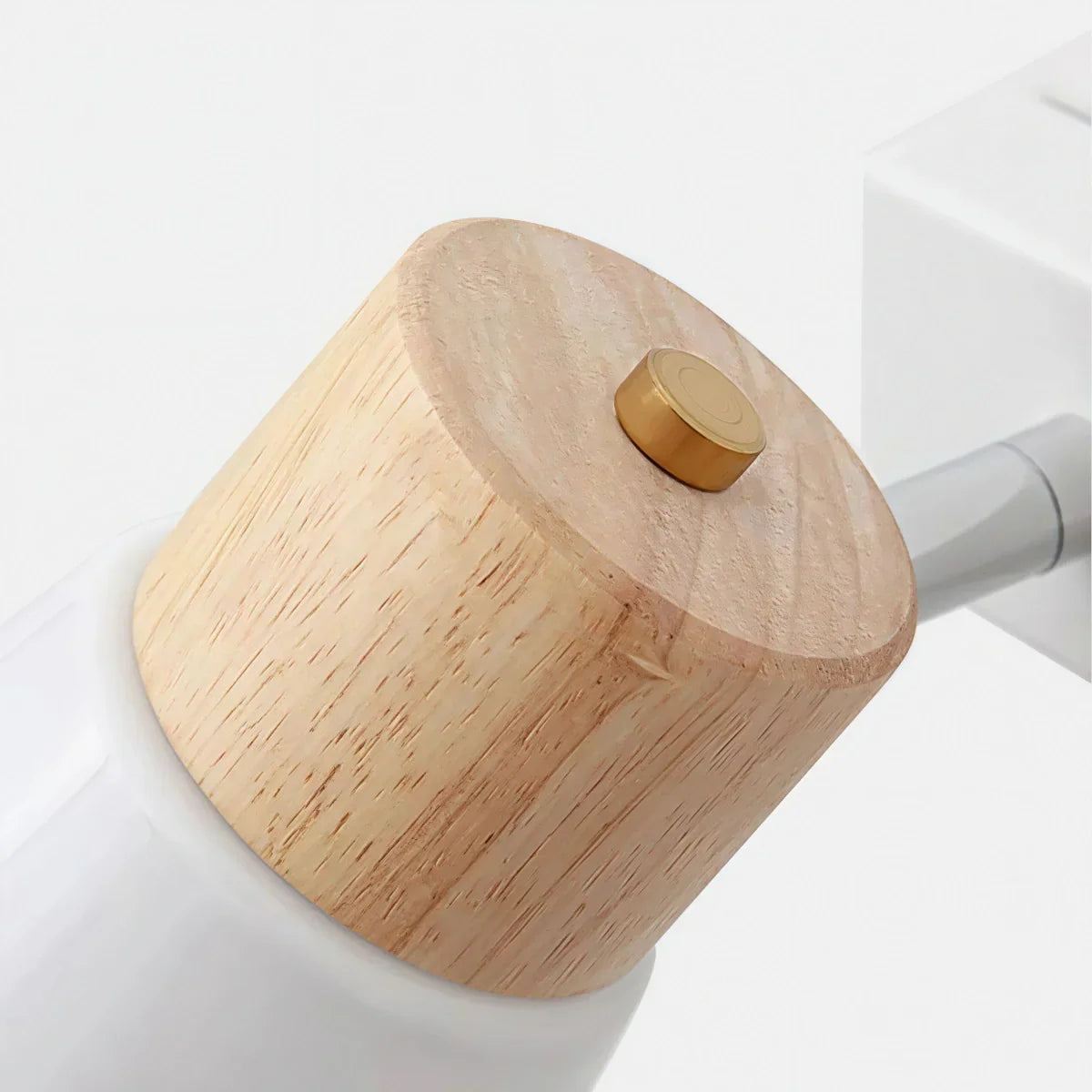 Luz de tocador blanca moderna – Pantallas cónicas de madera y vidrio para baño - Flindria