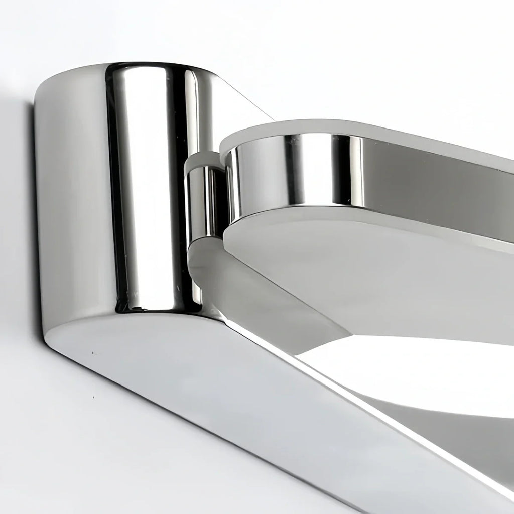 Lámpara de tocador elíptica moderna – Metal cromado y acrílico para baño - Flindria